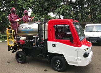 Kendaraan AMMDes Disulap Menjadi Mobil Penyemprot Disinfektan ammdes disinfektan