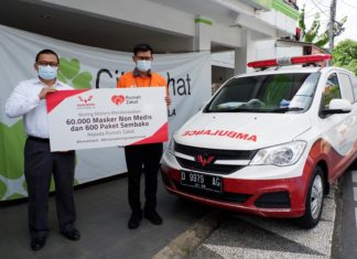 Wuling Donasikan Sembako dan Masker ke Rumah Zakat wuling donasi rumah zakat