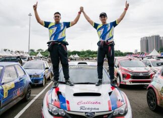 Perpisahan dengan Subaru, Ryan Nirwan Tumbangkan Mobil Rally AP4 Ryan Nirwan (kanan) pereli BRM Motorsport