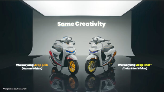 Hasil modifikasi Honda Stylo dengan latar belakang buta warna