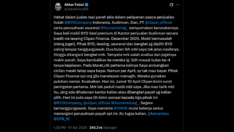 Mobil listrik BYD Akbar Faizal