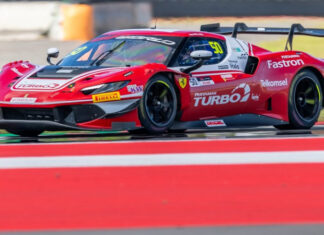 Sean Gelael Raih Podium Kedua Pada Debut GTWCA Mandalika 2026 Mobil balap Ferrari yang dikemudikan Sean Gelael