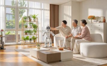 AiMOGA Mobo, Robot Humanoid Ini Bisa Jadi Pendamping Keluarga aimoga mobo robot humanoid